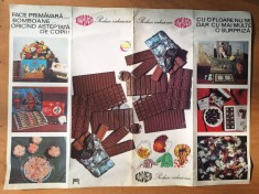 PRODUSE ZAHAROASE Bucuresti, poster - afis - reclama bomboane, ciocolata, perioada socialista, anii 1970
