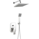 Set 5 in 1 Ferro Squerto: baterie incastrata dus cu cap dus fix, para dus mobila, furtun flexibil si racord