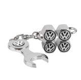 Capacele Ventil Auto Metal VW Nichel, Emblema Silicon - Set 4 Bucati