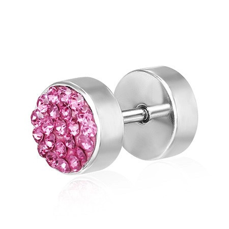 Plug flas din oţel inoxidabil &ndash; cu pietre prețioase roz