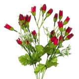 Buchet Flori Artificiale, Model Garoafe, Culoare Roșu și Alb, &Icirc;nălțime 35cm, Oem