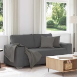 VidaXL Canapea de tip lovesea gri &icirc;nchis 140 cm țesătură velur