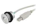 Soclu USB 22mm Har-Port Argintie IP20