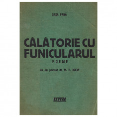 Sașa Pană, Călătorie cu funicularul + fluturaș publicitar Editura Unu, 1934, Dedicație pentru Eugen Ionescu - piesă rară