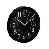 Ceas de Perete finisaj mat, indicatori alb si negru, 20 cm, Negru