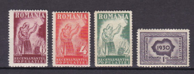 ROMANIA 1930 LP 85 RECENSAMANTUL POPULATIEI SERIE MNH foto