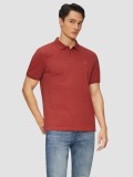 Tricou polo barbati, din bumbac cu croiala Regular Fit, logo, Rosu, S
