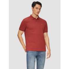 Tricou polo barbati, din bumbac cu croiala Regular Fit, logo, Rosu, S