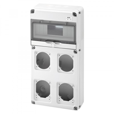 Tablou organizare Q-DIN 10M 4 prize IEC 16 32A IP65 Gewiss GW68003N foto