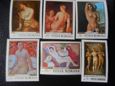 Serie timbre romanesti pictura picturi nestampilate Romania MNH foto