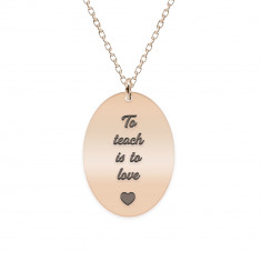 Master - Colier personalizat absolvire "To teach is to love" din argint 925 placat cu aur roz