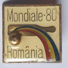 Insigna bowling Campionatul Mondial de Popice - Romania 1980