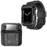 Husa compatibila apple watch 4 / 5 / 6 / se / se 2 44mm si curea ruggedarmor, black