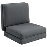 HOMCOM Fotoliu de Podea Pliabil cu Pernă, Canapea Pliabilă cu Pernă, Living, Cameră de Oaspeți, Birou, 75 x 268 x 18 cm, Gri &icirc;nchis | Aosom Romania