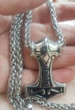 Lant+medalion INOX ciocan THor