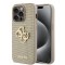 Husa iPhone 15 Pro Guess Leather Perforated 4G, auriu, GUHCP15LPSP4LGD