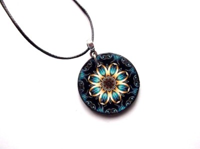colier mandala , colier lemn 45283 foto