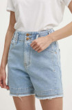 Answear Lab pantaloni scurti jeans femei, neted, high waist