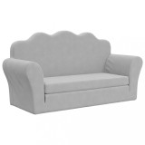 Cumpara ieftin Canapea extensibila de copii 2 locuri, gri deschis, plus moale