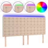 Cumpara ieftin Tablie de pat cu LED, cappuccino, 180x5x118/128 cm, piele eco