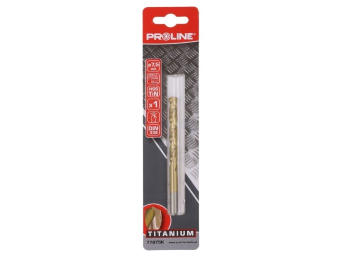 Burghiu metal 7,5 mm TIN coated HSS-R