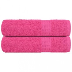 vidaXL Prosoape de m&acirc;nă 2 buc roz 50x100 cm 360 g/m&sup2; 100% bumbac