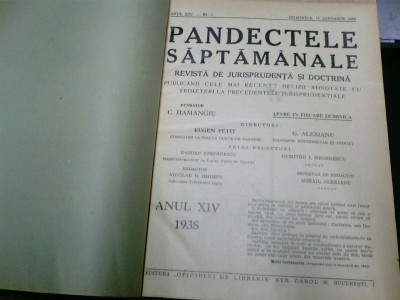 PANDECTELE SAPTAMANALE - 1938 foto