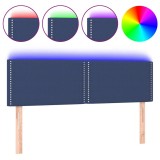 Cumpara ieftin Tablie de pat cu LED, albastru, 144x5x78/88 cm, textil