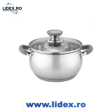 Oala Oliver Voltz OV51210N28, 28cm, 10.45 l, Inductie, Manere silicon, Inox / Gri