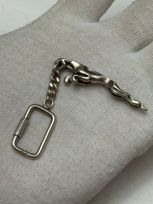 BRELOC CHEI ARGINT 925 - JAGUAR - 25g - Vintage !