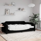 VidaXL Cadru de pat, negru, 90x190 cm, material textil