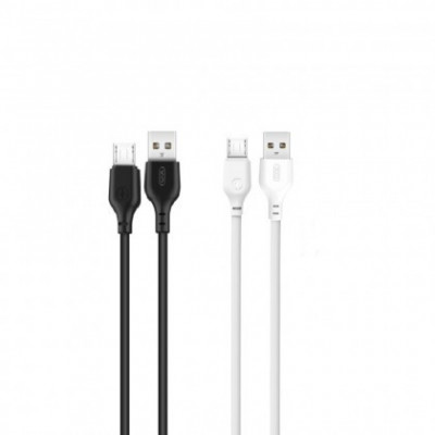 Cablu de date si Incarcare, XO-NB103, Micro USB 2,1A, 1 m, 20x Alb / 30x Negru, Set 50 Buc. foto