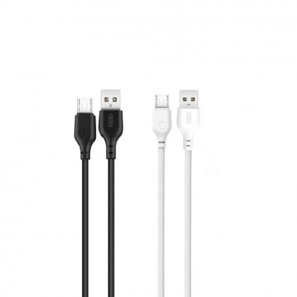 Cablu de date si Incarcare, XO-NB103, Micro USB 2,1A, 1 m, 20x Alb / 30x Negru, Set 50 Buc.