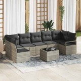 Cumpara ieftin Set de canapele pentru grădină cu pernă 8 pcs Gri deschis