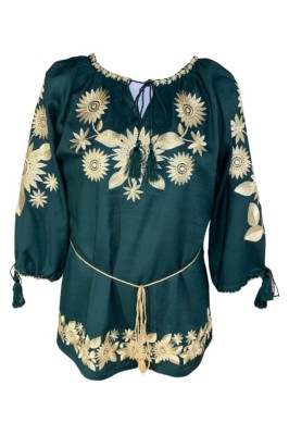 Bluza dama casual R50, marime XL, verde/bej foto