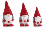 Set 3 figurine Mos Craciun textil 9.5x10x23 cm, 8.5x8.5x19 cm, 7.5x7x16 cm