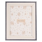 Cumpara ieftin Rama foto masa lemn alb gri 14x2x19 cm, 10x15 cm