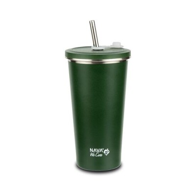 Cana termica cu pai din otel inoxidabil, Nava We care, 500 ml, verde FitLine Training foto