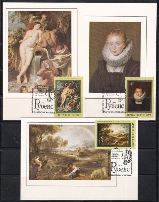 URSS 1977-400 de ani de la nașterea lui Rubens,5 Carti Maxime,Set complet,2 Poze
