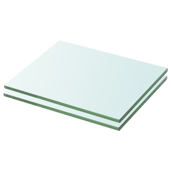 Gossi rafturi, 2 buc., 20 x 20 cm, panouri sticla transparenta