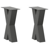 Cumpara ieftin Picioare pentru măsuță de cafea &icirc;n formă de X, 2 buc., antracit, 38x(42-43) cm, oțel