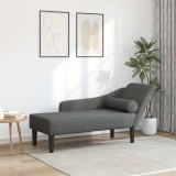VidaXL Șezlong cu perne, gri &icirc;nchis, material textil