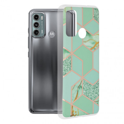 Techsuit - Marble Series - Motorola Moto G60 verde foto