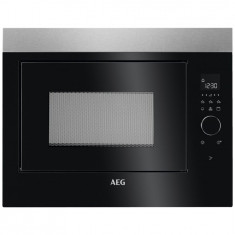 Cuptor cu microunde incorporabil Aeg MBE2658DEM, 900 W, 25 l, grill, timer, control electronic, negru/inox