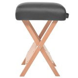 Cumpara ieftin Scaun Masaj Pliabil Negru, Sezut Gros 12cm, Portabil, Cadru Lemn, Tapiterie PVC, Confortabil, Profesional/Privat 35x35x52cm