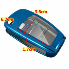 Husa Cheie Briceag Audi 3 Butoane Albastra TPU+PC AutoProtect KeyCars foto