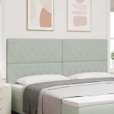 VidaXL Tăblia de pat cu butoane cristal tufted gri deschis, 200 cm, din catifea