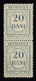ROMANIA 1911 TAXE DE PLATA CU INSCRIPTIA ROMANIA PSEUDOFILIGRAN PR EMISIUNEA a II-a PERECHE 20 BANI TIP I+TIP II LIPSA GUMA
