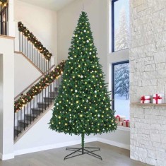 Brad de Craciun cu lumini decorative cu coarde Verde 400 cm PVC foto