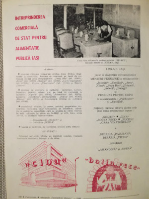 anii 80, reclamă restaurante (Cina, Select, Bolta Rece) , 20 cm x 28 cm, IAȘI foto
